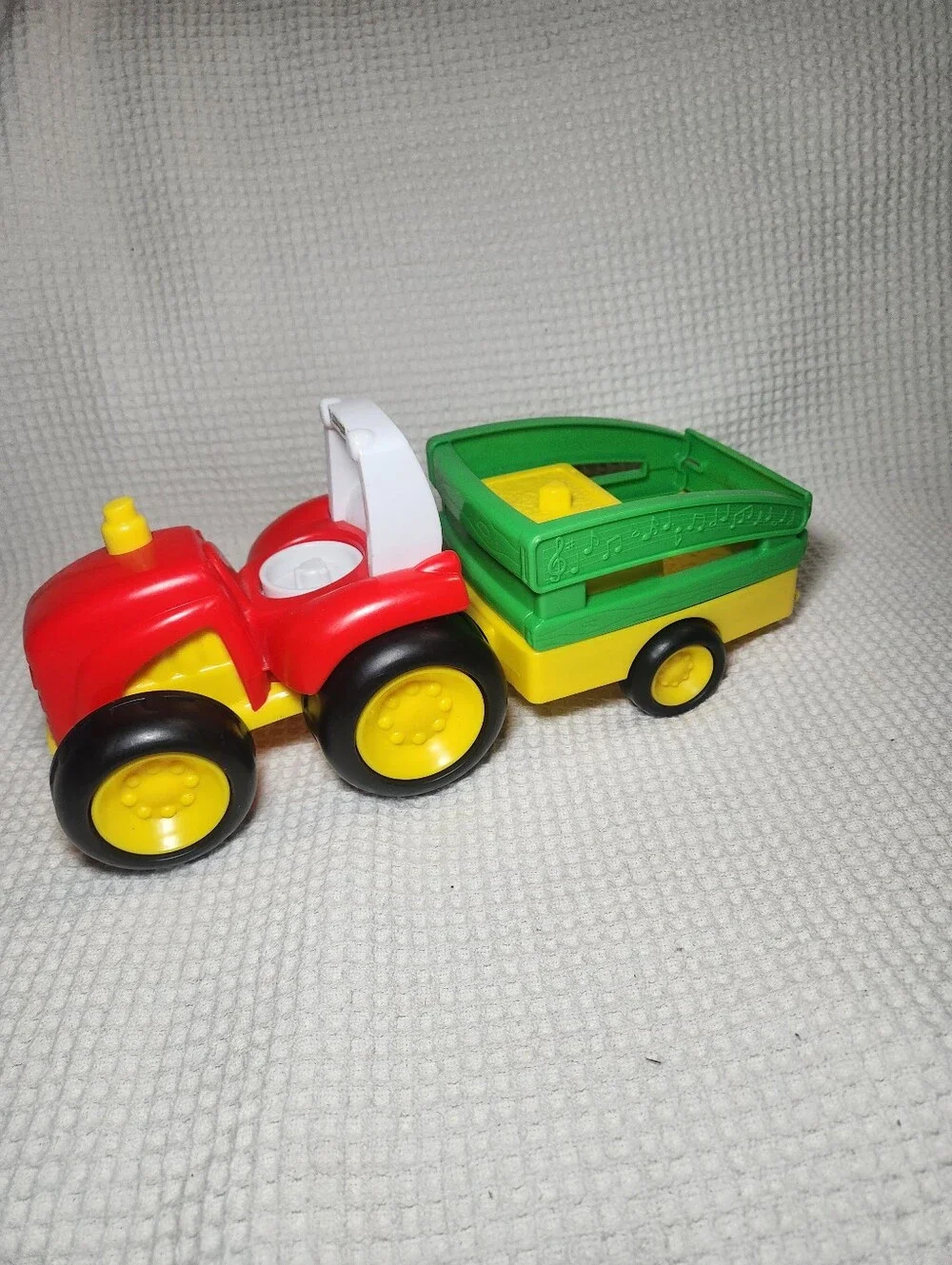 Kids Little People Toy Tractor with Green Trailer - Working 2013